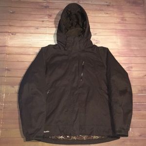 Women Columbia Hooded Full Zip Jacket Small Brown